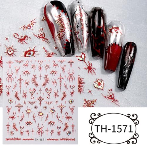 Halloween Nail Art Stickers - Pumpkin Ghost Bat Spider Design - 6 Sheets