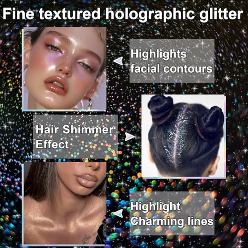 Rainbow Rain Glitter Spray - Long-Lasting Shimmer for Hair, Face, Clothing - 2.11oz