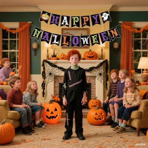 Halloween Banner and Garland for Party Decorations - Spooky & Reusable