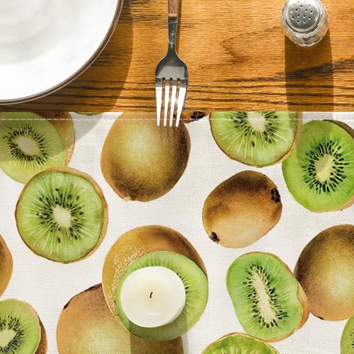 13x72 Inch Kiwi Fruit Spring Summer Table Runner - Seasonal Kitchen Decor
