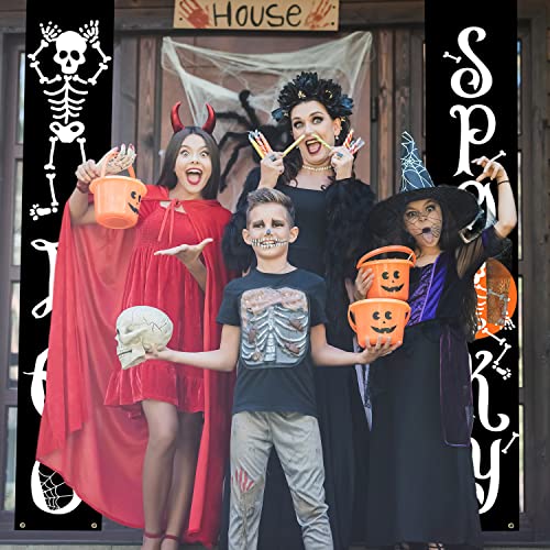 Halloween Porch Sign Banners Outdoor Decorations - Spooky Yard & Door Decor