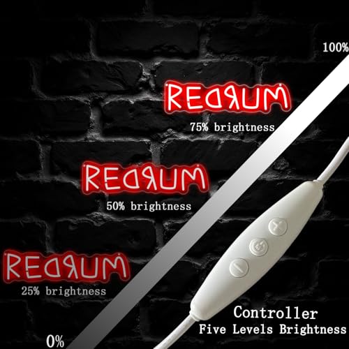 Redrum Neon Sign Horror Wall Decor Gothic Gaming Room - Red 16.5x4.3" - Variation of THIS listing