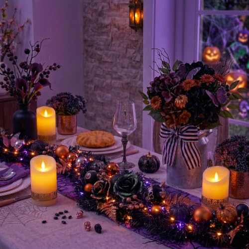 6ft Halloween Pumpkin Garland with Lights - Fall & Holiday Decor