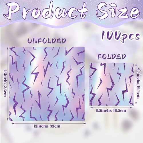 Purple Kpop Themed Party Napkins Bulk Pack for Birthdays & Fan Events