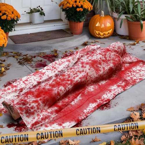 5FT Bloody Corpse Halloween Prop - Lifesize Indoor & Outdoor Haunted House Decoration