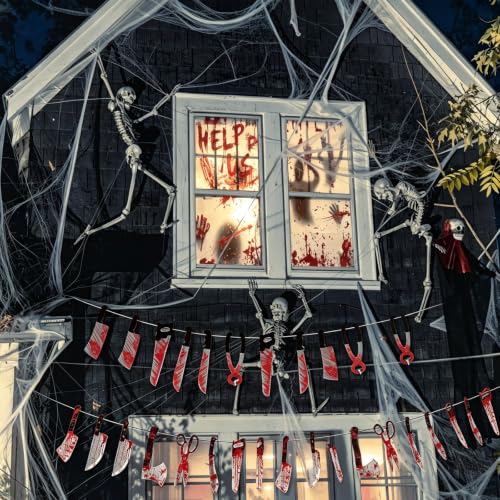 Halloween Bloody Weapon Garland Set - 20pcs Spooky Horror Decorations for Party