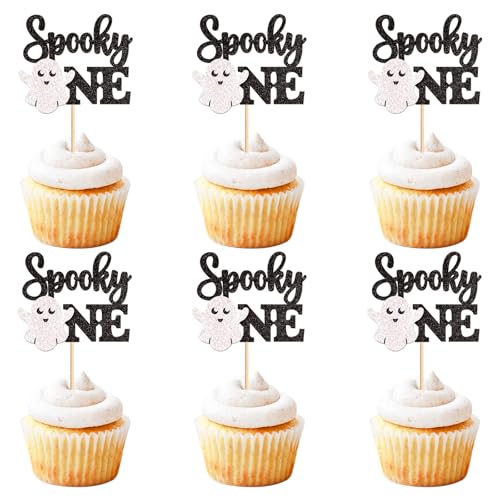 Spooky Ghost Cupcake Toppers - Baby's First Halloween Party Decoration - Spooky One Variation