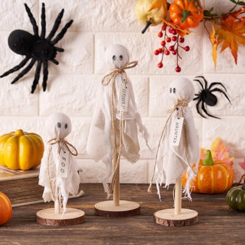 Halloween Ghost Decorations Set of 3 Indoor Table Centerpieces