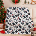Halloween Christmas Decor Throw Blanket Skull Cat 50x60 Inch Cozy Soft Blanket