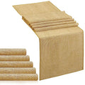 Khaki Burlap Table Runners 13x84 Inch 6-Pack Rustic Jute Linens for Weddings