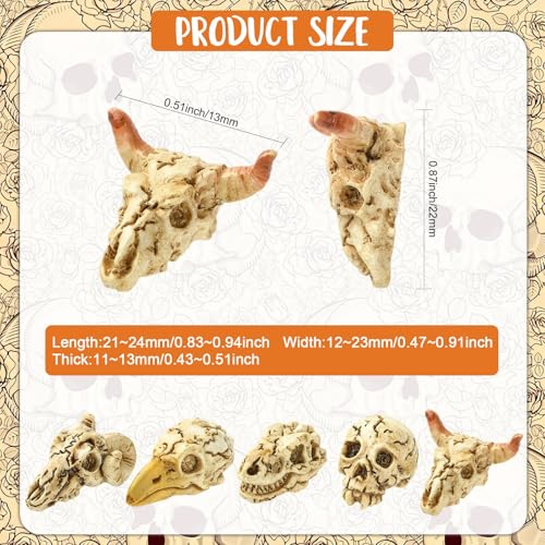Resin Animal Skull Figurines Set - 50 Miniatures for Home & Office Decor