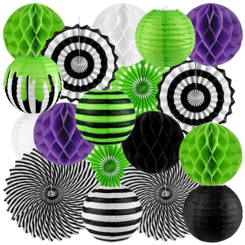 Halloween Paper Lanterns Hanging Decorations Set - Indoor & Outdoor Party Decor