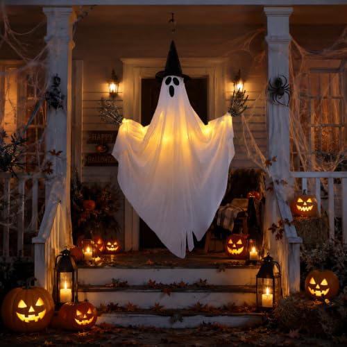 LED Halloween Ghost Decoration Outdoor Indoor 31.5 x 35.43 in Spooky Yard Decor