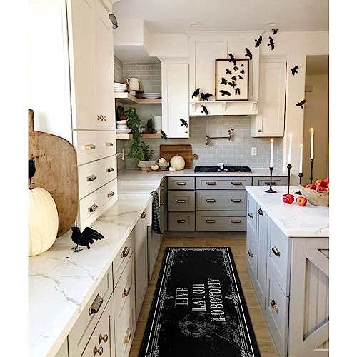 Halloween Gothic Kitchen Mat Set of 2 - Non Slip Skull Witch Decor 2026 Variation