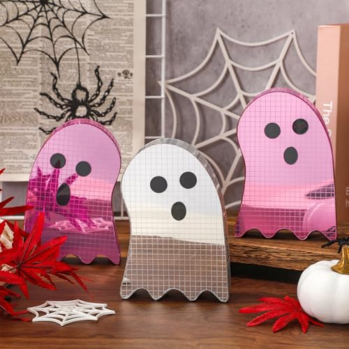 Halloween Disco Ghost Decor Set - Pink Silver 3-Piece Table Centerpieces