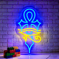 Cross Evil Eye Neon Sign LED Wall Decor Lights - Wall Art & Party Lighting - Variation: Cross Eye