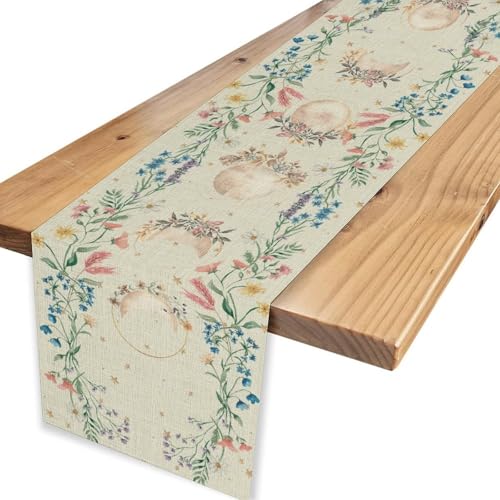 Moon Flower Table Runner 13x36 Inches - Boho Rustic Seasonal Decor - Variation of THIS Listing
