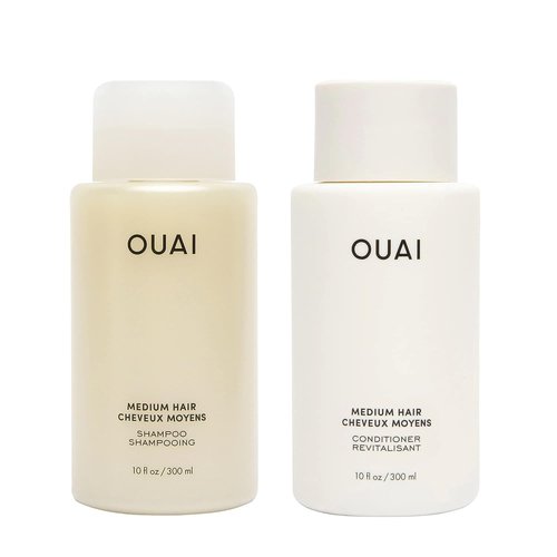 OUAI Medium Hair Shampoo & Conditioner Set - Sulfate-Free, Keratin & Shea Butter Formula | 10 Fl Oz
