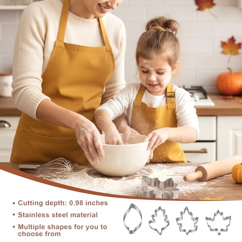 Leaf Cookie Cutter Set for Baking - Stainless Steel Fall & Holiday Shapes