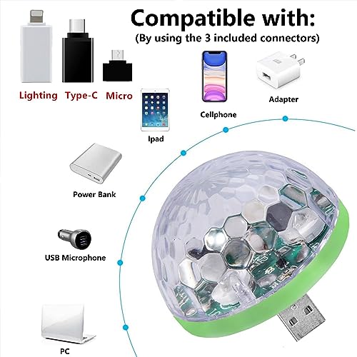 10 pcs USB Mini Disco Ball Party Lights RGB Sound Control LED Stage Lamps
