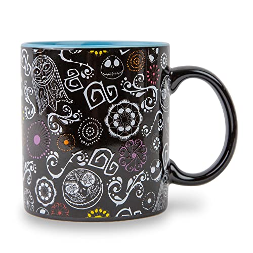 Nightmare Before Christmas Sugar Skull Ceramic Mug 20oz - Jack & Sally Design