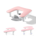 ibubu Manicure Big Nail Arm Pillow Rest U-Shaped Height Adjustable Armrest PU Leather Hand Stand Rest for Nails Tech Pink