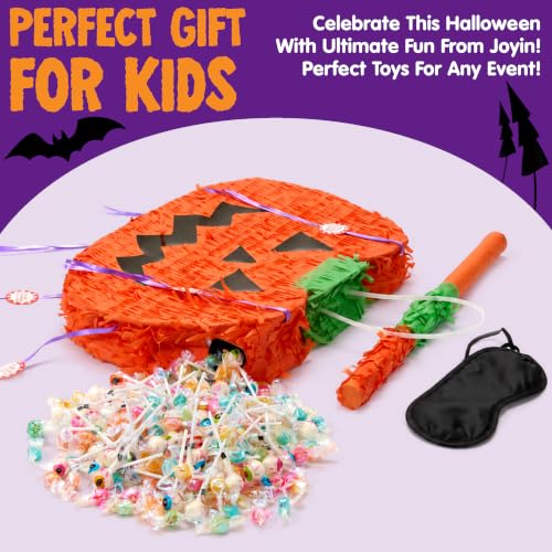 Pumpkin Piñata Set - 3pcs Halloween Candy Holder & Party Game Supplies