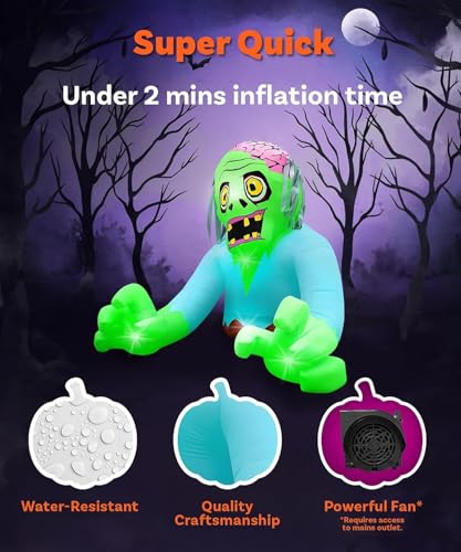 7FT Tall 9FT Wide Halloween Inflatable Zombie Outdoor Decoration - Variation of This Listing