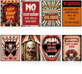 8Pcs Creepy Clown Wall Posters - Haunted Carnival Horror Decorations