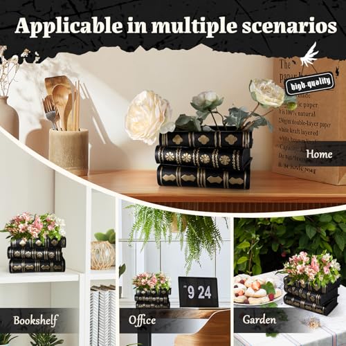 Gothic Book Vase - Black Magic Tome Flower Pot & Candy Bowl Decor