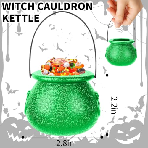 Green Mini Cauldron Set - 24pcs Halloween Witch Candy Holders & Party Decor