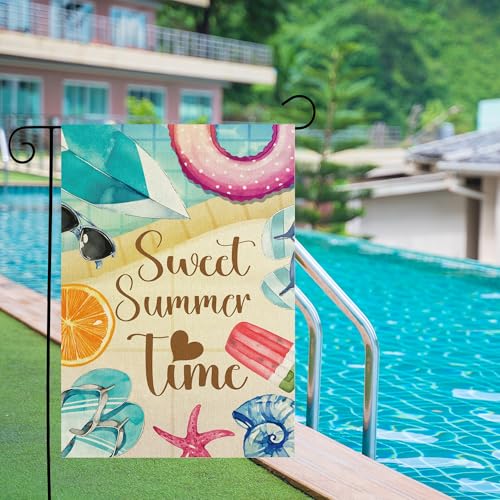 Summer Pool Garden Flag - Decorative Outdoor Banner for Yard & Patio