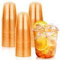 Orange Disposable Plastic Party Cups 12oz Pack of 50 for Halloween & Fall Events - U-Shaped Design