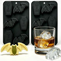 Halloween Silicone Mold Set - Bat and Coffin Shapes, Black, 2 Pack