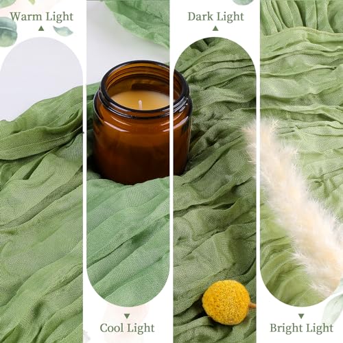 Sage Green Cheesecloth Table Runner 12 Pack 35x120 Inch Boho Rustic Decor