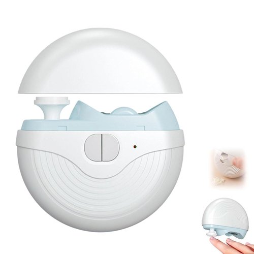 Electric Smart Nail Clippers for Adults Seniors, 3 Speeds Strong Power Automatic Nails Trimmer with Polisher, Light, Clip Storage, Rechargeable Toenail Clippers for Thick Toenails （White）