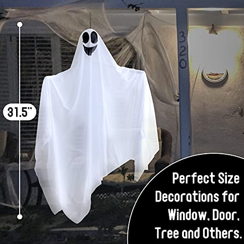 Halloween Hanging Ghost Decorations Set - Outdoor Yard Lawn Halloween Decor for Garden and Patio