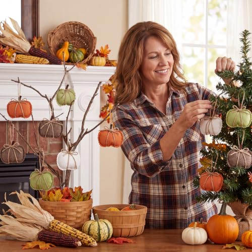 Fall Tree Decorations - 16 Felt Pumpkin Hanging Ornaments for Autumn Decor