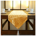 Gold Sequin Tassel Table Runner 12x72 Inches Christmas Wedding Party Decor