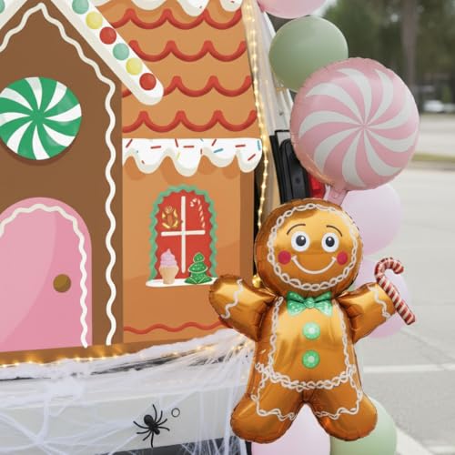 Candy Trunk or Treat Car SUV Decorations Kit with String Lights & Banner - Pink & Green