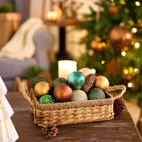 Christmas Tree Decorations Ball Ornaments Set - Green & Brown Large 50pcs