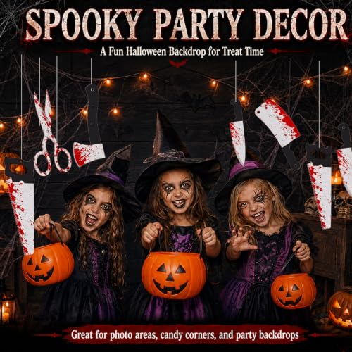 Halloween Bloody Knife Banner Decorations 20Pcs Spooky Weapon Ornaments