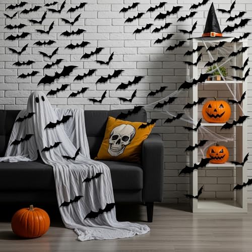 120Pcs Halloween Bat Wall Stickers for Indoor Outdoor Party Decorations