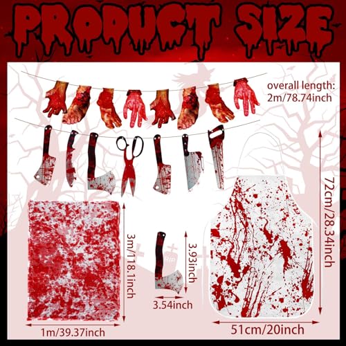 Halloween Trunk or Treat Car Decorations Kit - Bloody Horror Theme, 33 Pieces