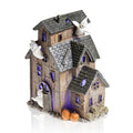 Halloween Haunted House Decor with LED Lights - Resin Spooky Village Figurine
