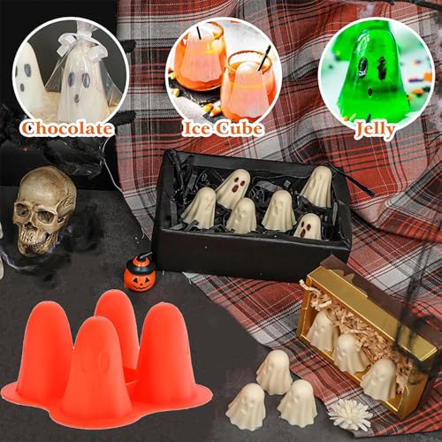 Halloween 3D Ghost Silicone Chocolate Mold for Cakes, Candies & Decorations