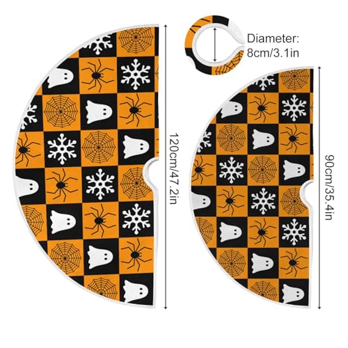 Halloween Ghost Snowflake Spider Web Christmas Tree Skirt Large - A0021