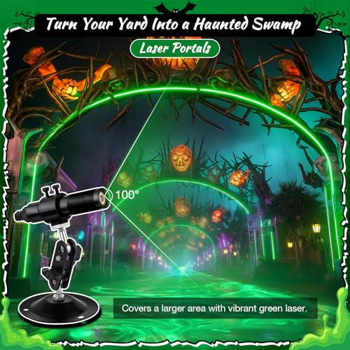 Green Laser Line Projector for Halloween Swamp Party Decoration - IP67 Waterproof