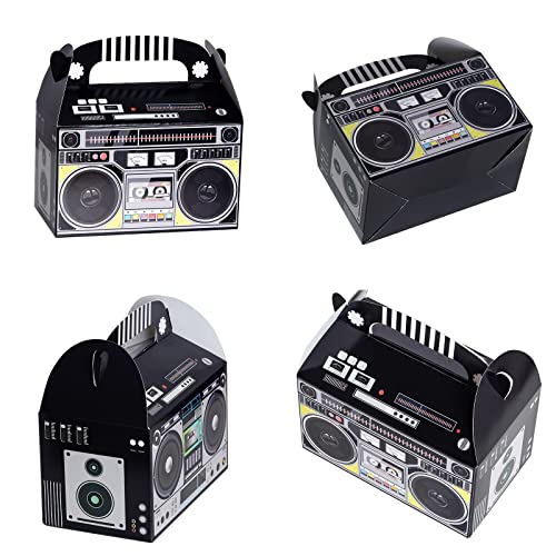Retro Boombox Favor Boxes - 6.3 x 3.74 x 3.74 Inches, Pack of 3, 12 Count