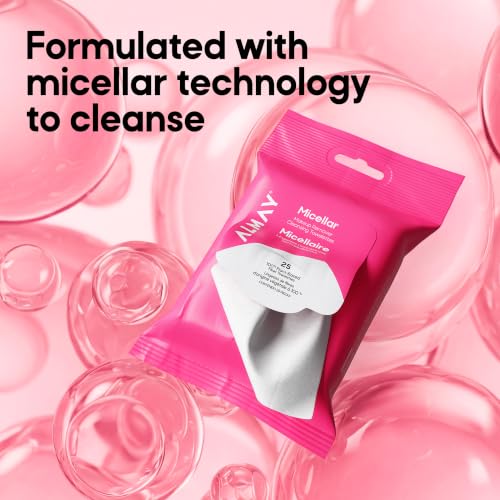 Micellar Makeup Remover Wipes - 25 Count, Hypoallergenic & Plant-Based